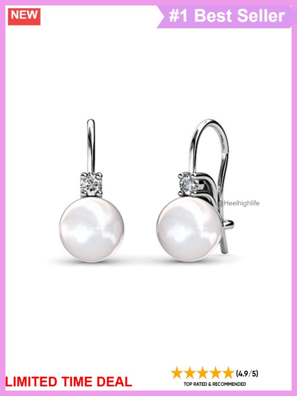 18k Gold-Plated Pearl Drop Earrings Hypoallergenic Dangle Jewelry
